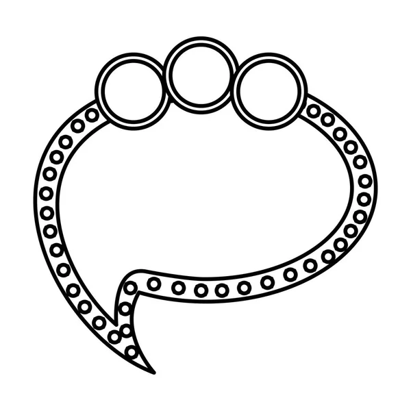 Silhueta bolha bate-papo oval com ícone círculos — Vetor de Stock