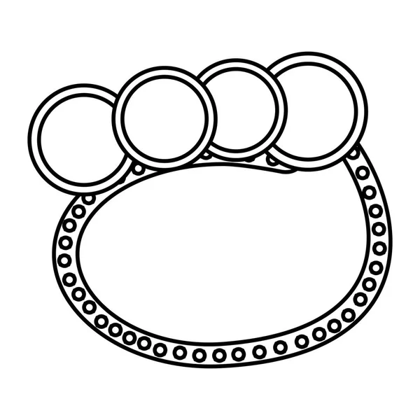 Silueta de burbuja oval con círculos — Vector de stock