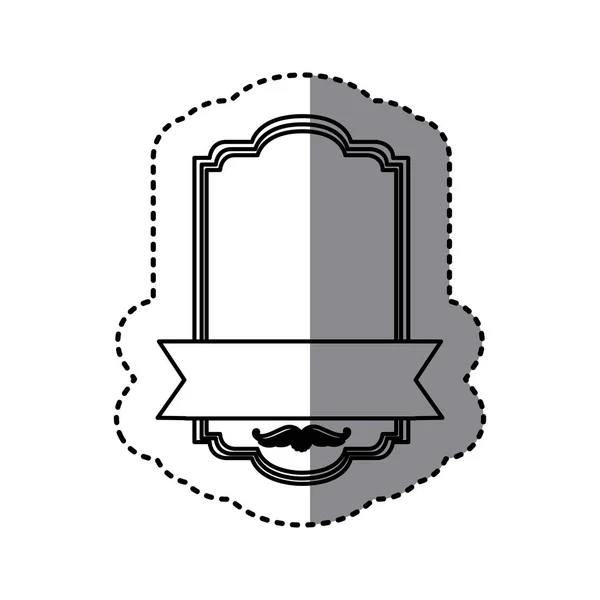 Silhouette emblème carré avec ruban icône — Image vectorielle