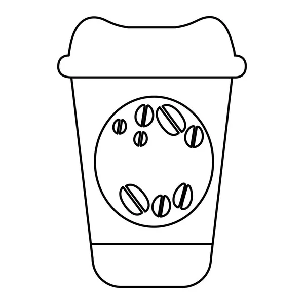 Фигура кофе пить пищу икона — стоковый вектор