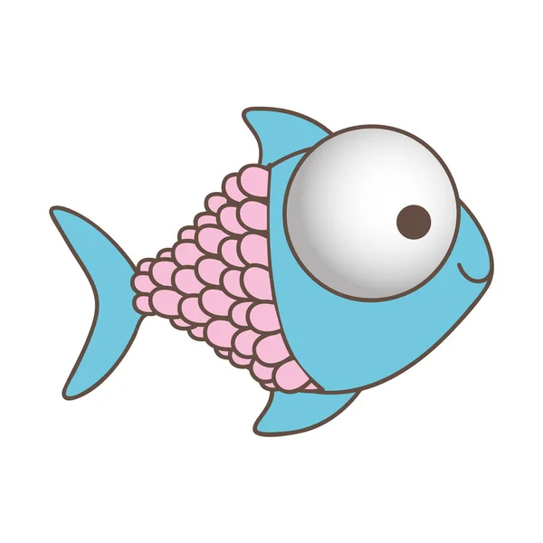 Heureux poisson dessin animé icône — Image vectorielle