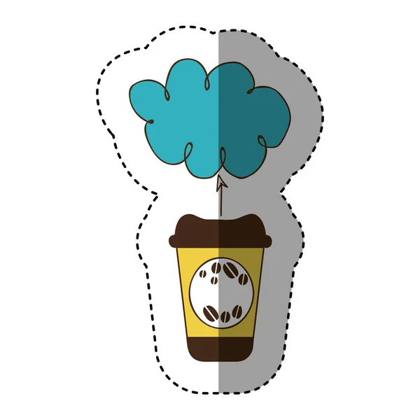 Barevná káva online clound ikona — Stockový vektor