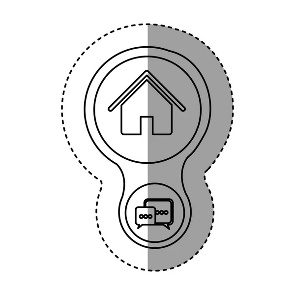 Silueta icono del servidor de conexión a casa — Archivo Imágenes Vectoriales