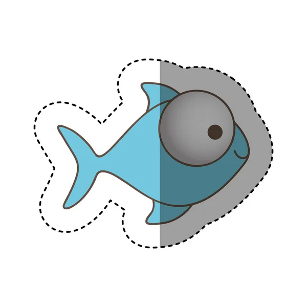 Farbe Fisch mit großen Augen Symbol — Stockvektor