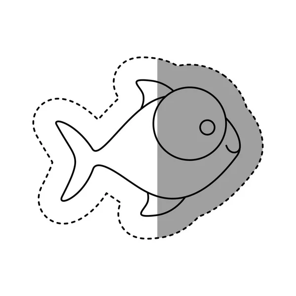 Σιλουέτα ψάρι με μεγάλα μάτια εικονίδιο — Διανυσματικό Αρχείο