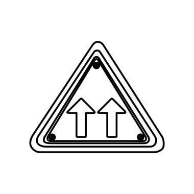 siluet üçgen şekli çerçeve aynı yön ok yol trafik işareti