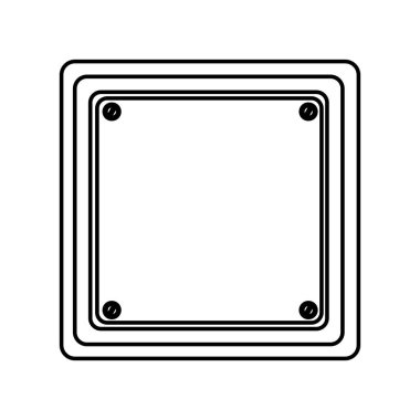 siluet kare şekli trafik işareti simgesi