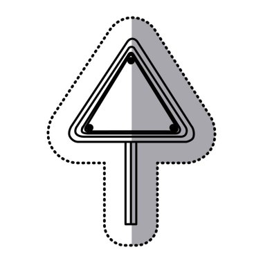 etiket siluet üçgen şekli trafik işaretleri ile temel direği