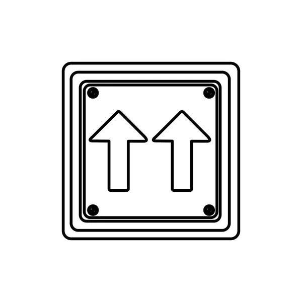 Силуэт квадратной формы рамка в том же направлении стрелка дорожного знака — стоковый вектор
