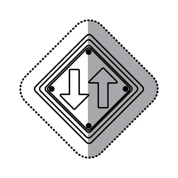 Sticker silhouet diamant vorm frame twee manier verkeersbord — Stockvector