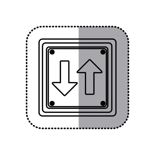 Наклейка силуэт квадратной формы рамка двусторонний дорожный знак — стоковый вектор