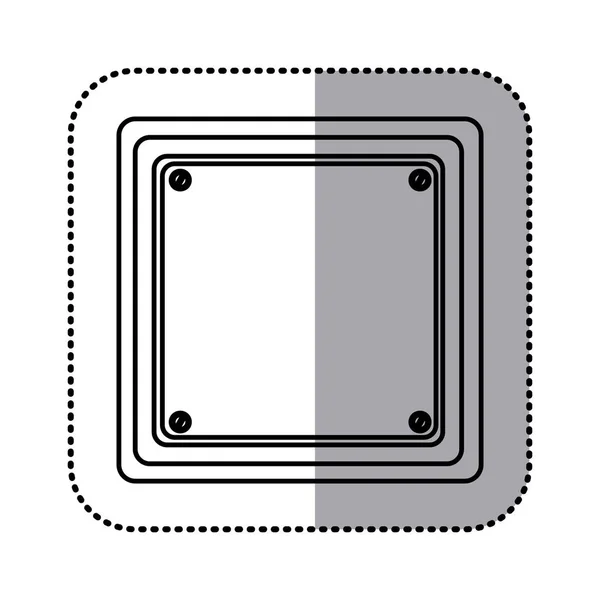 Adesivo silhouette forma quadrata icona del segnale stradale — Vettoriale Stock