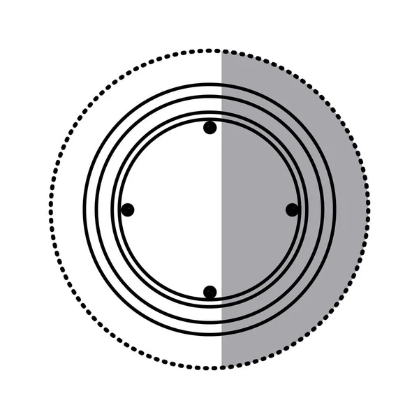 Autocollant silhouette forme circulaire panneau de signalisation icône — Image vectorielle