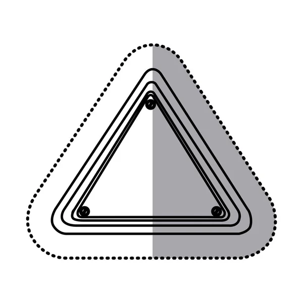 Etiket siluet üçgen şekli trafik işareti simgesi — Stok Vektör