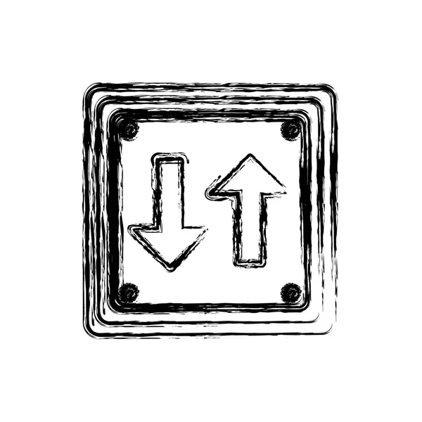 Silhueta borrada quadro de forma quadrada sinal de tráfego de dois sentidos — Vetor de Stock