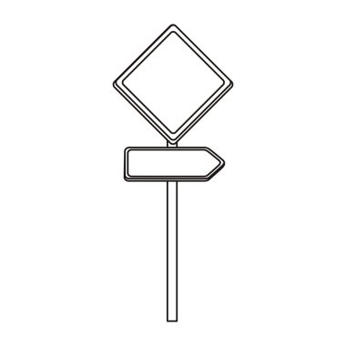 siluet metalik elmas şekli trafik işaretleri ile yön panosu koymak