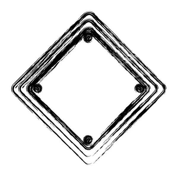Silhouette floue forme de diamant panneau de signalisation icône — Image vectorielle