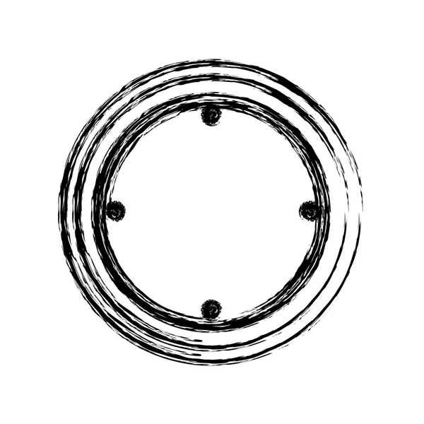 Silueta borrosa forma circular signo de tráfico icono — Vector de stock