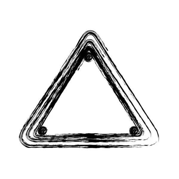 Silhueta borrada triângulo forma ícone sinal de tráfego — Vetor de Stock