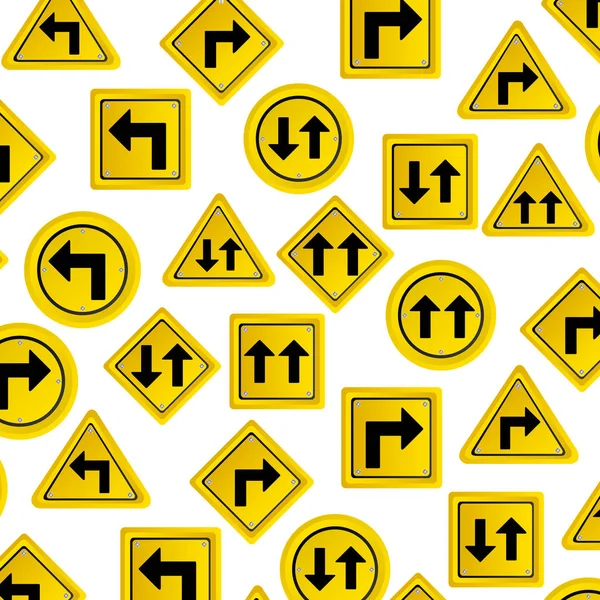 Desen yol trafik işaretleri ile okları koymak — Stok Vektör