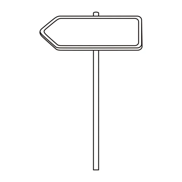 Silhueta metálica esquerda direção placa sinais de estrada — Vetor de Stock