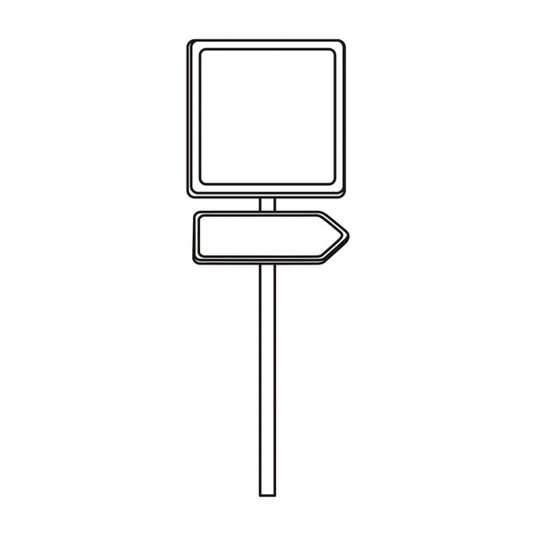Silueta metálica forma cuadrada señal de tráfico con tablero de dirección conjunto — Archivo Imágenes Vectoriales