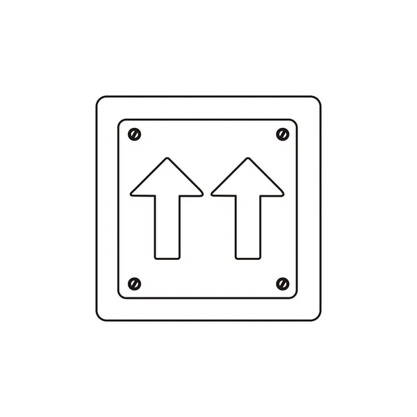Silhueta quadro quadrado metálico mesma direção seta sinal de trânsito rodoviário — Vetor de Stock