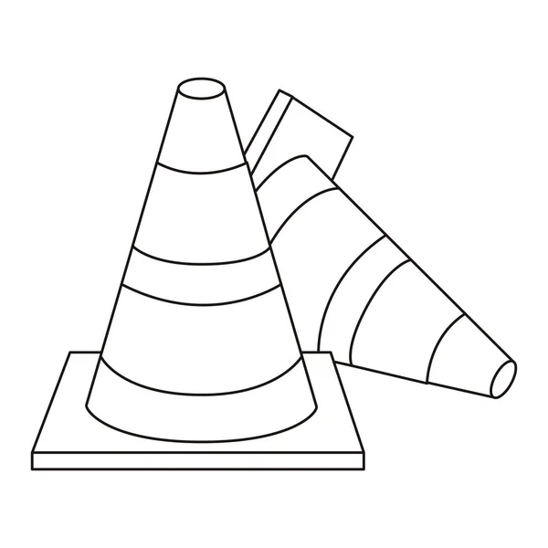 剪影条纹情侣交通锥下降 — 图库矢量图片