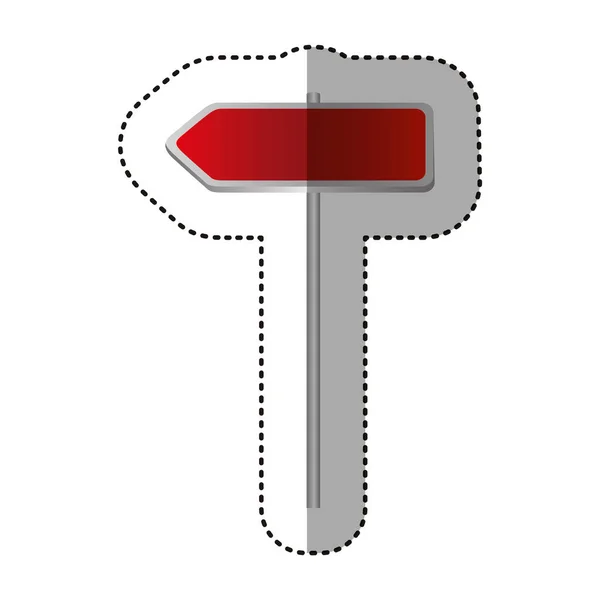 Stiker metallic red direction board road signs - Stok Vektor