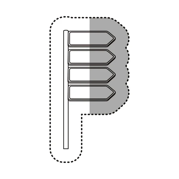 Sticker silhouet directionele metalen plaque verkeersbord — Stockvector