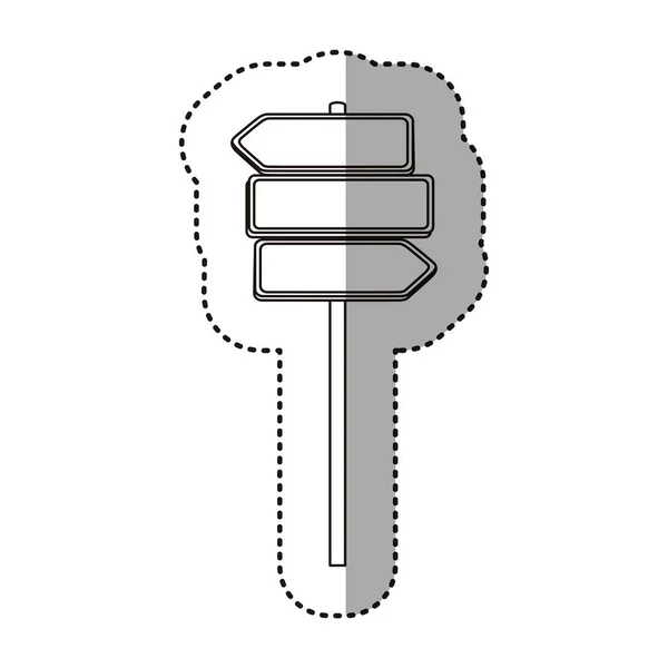 Etiqueta silhueta placa metálica multidirecional sinal de estrada e guidepost —  Vetores de Stock