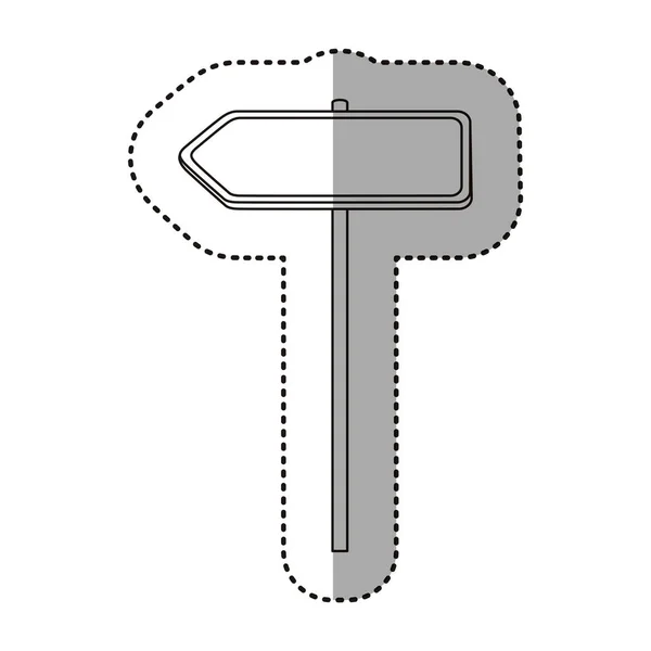 Samolepka siluety kovové vlevo směr desky dopravní značky — Stockový vektor