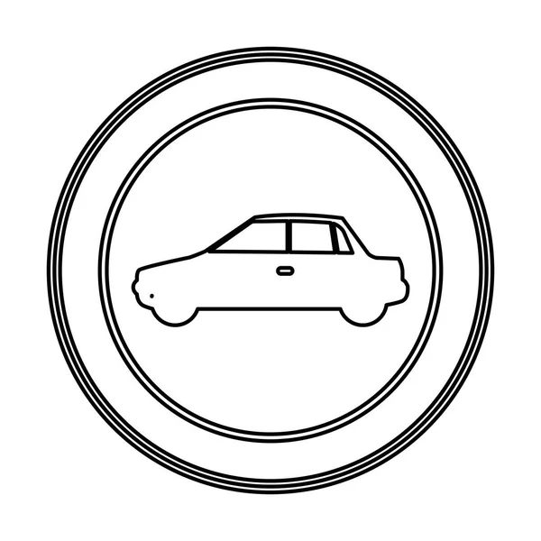 Rundes Emblem Seite Auto-Symbol — Stockvektor