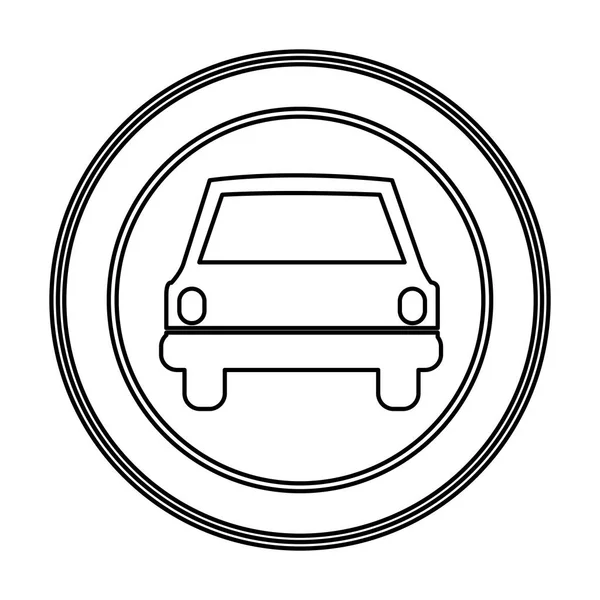 Emblema circular icono del coche delantero — Vector de stock