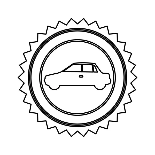 Ícone do carro do lado do emblema estrela — Vetor de Stock