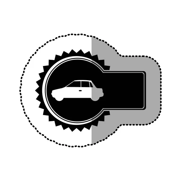 Zwarte embleem auto kant pictogram — Stockvector