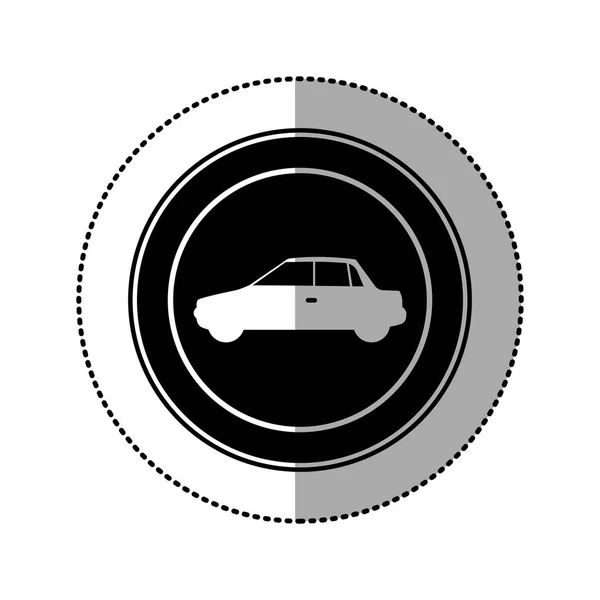 Zwarte ronde embleem kant auto pictogram — Stockvector