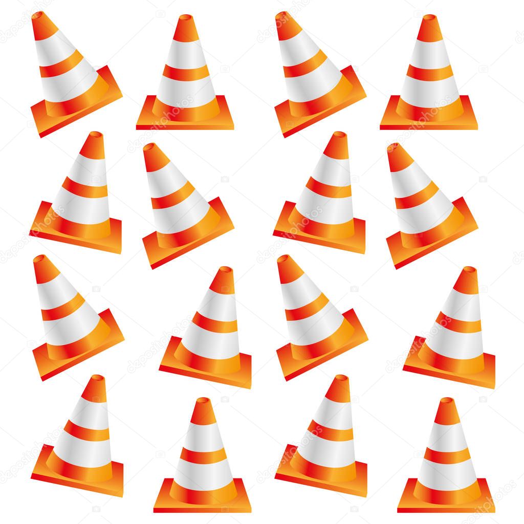 colorful realistic pattern traffic cone set