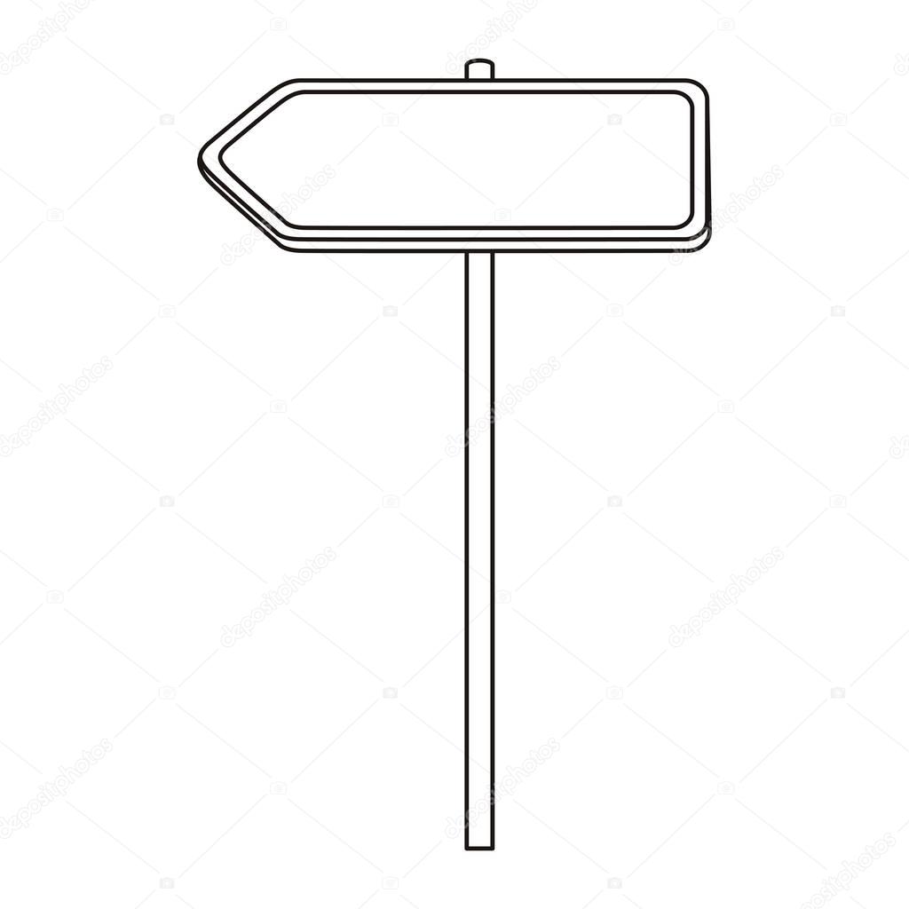 silhouette metallic left direction board road signs