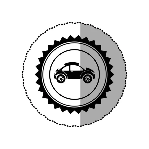 Estrela preta emblema esporte carro lado ícone — Vetor de Stock