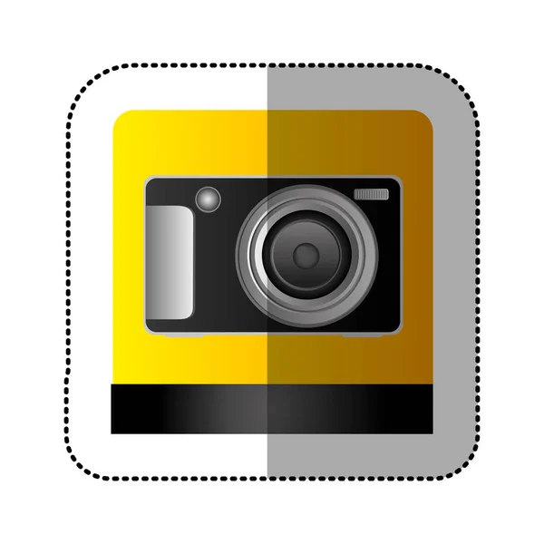 Icona della macchina fotografica professionale digitale nera — Vettoriale Stock