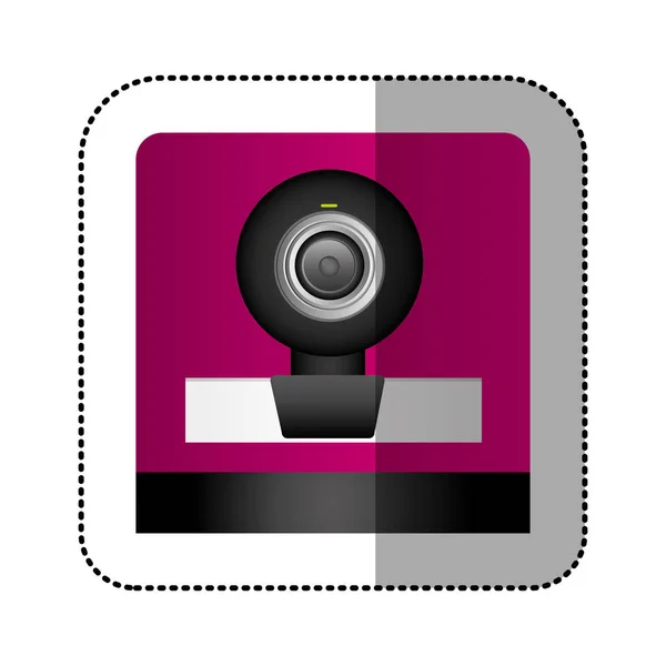 Negro digital webcam tecnología ordenador — Vector de stock