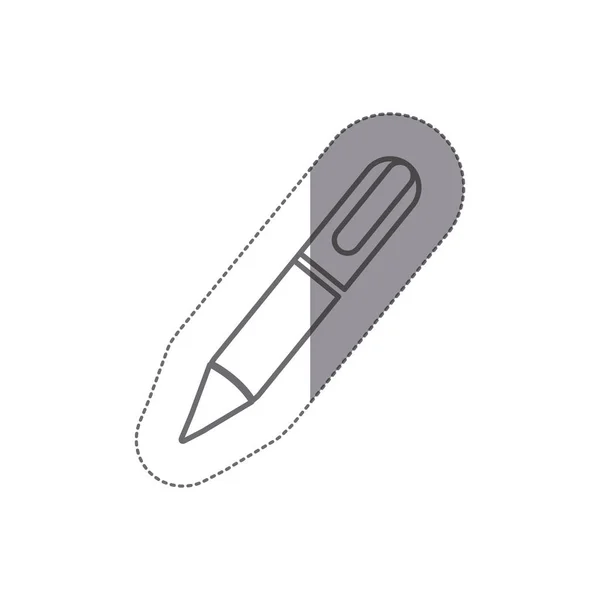 Sticker Silhouette Stift Symbol Werkzeug flach — Stockvektor