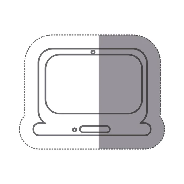 Klistermärke siluett tech laptop ikonen platta — Stock vektor