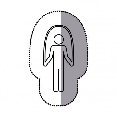 ip atlama eğitimi ile siyah beyaz piktogram etiket