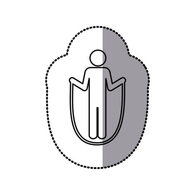 ip atlama eğitimi ile siyah beyaz piktogram etiket