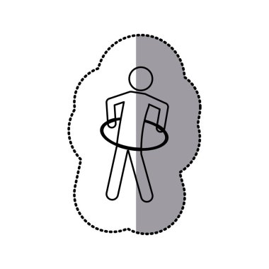 hula hoop eğitim ile siyah beyaz piktogram etiket