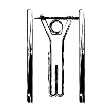 tek renkli yatay çubuk jimnastikçi taslağını