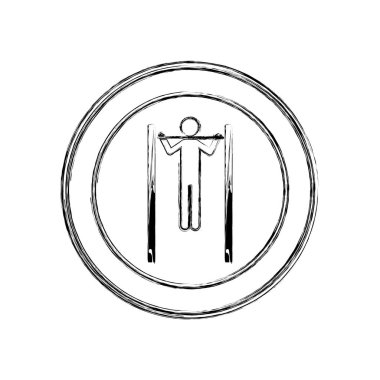 tek renkli yatay çubuk dairesel çerçeve içinde jimnastik eğitimi taslağını