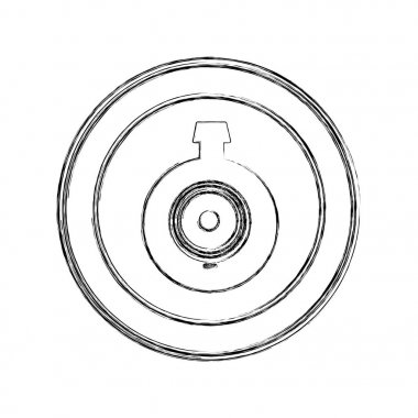 video güvenlik kamera objektifi dairesel çerçeve içinde tek renkli kroki